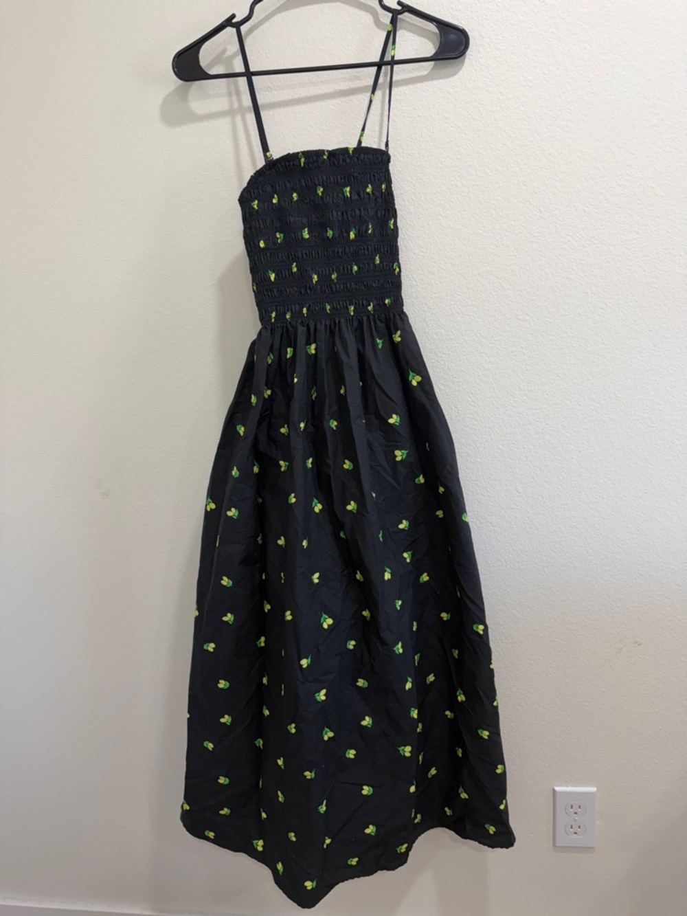 A New Day Black & Green Smocked Maxi Dress